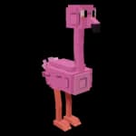 Pink flamingo boosting tropical plants