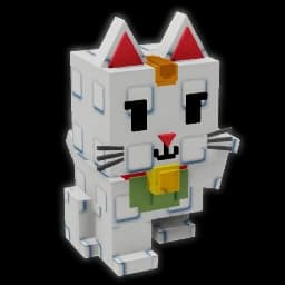Lucky cat waving with golden accents