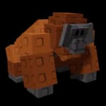 Red-haired ape with long arms