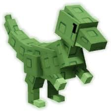 Green raptor with sleek appearance similar to Jurassic Park raptors