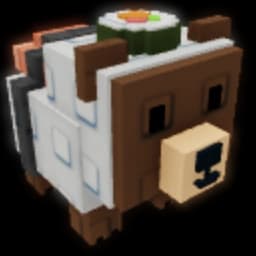 Bear with sushi-themed appearance and patterns